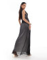 Фото #2 товара ASOS DESIGN mesh sleeveless ruched detail maxi dress in black