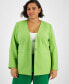 Фото #1 товара Plus Size Bi-Stretch Collarless One-Button Blazer, Created for Macy's