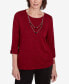 ფოტო #1 პროდუქტის Runway Ready Women's Melange Crew Neck Top With Detachable Necklace