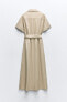 Фото #6 товара Платье-рубашка миди из смесового льна ZARA