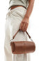 Фото #3 товара PASQ baguette shoulder bag with detachable crossbody strap in dark brown