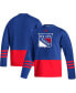 ფოტო #1 პროდუქტის Men's Royal New York Rangers Logo Aeroready Pullover Sweater