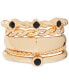 Gold-Tone 5-Pc. Set Jet Pavé Stack Rings