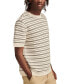 Men's Short Sleeve Crewneck Striped Sweater