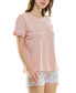 ფოტო #6 პროდუქტის Women's 2-Pc. Printed Short Pajamas Set