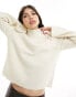 Фото #2 товара Vero Moda high neck jumper with wide sleeve in cream