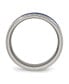 Titanium Blue Carbon Fiber Inlay Beveled Edge Wedding Band Ring