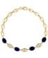 EFFY® Sapphire (3-3/4 ct. t.w) & Diamond (1/8 ct. t.w.) Mariner Tennis Link Bracelet in 14k Gold