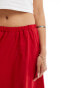 ASOS DESIGN poplin bubble hem maxi skirt in red