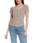 Project Social T Promenade Hook & Eye Rib T-Shirt Women's Brown Xs