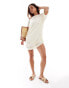 ASOS DESIGN crochet t-shirt mini dress in cream