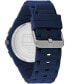 ფოტო #3 პროდუქტის Men's Multifunction Blue Silicone Watch 44mm