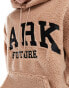 Фото #6 товара ASOS DARK FUTURE oversized hoodie with front embroidery in beige borg