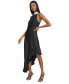 ფოტო #3 პროდუქტის Women's Satin Crepe Asymmetrical-Hem Midi Dress
