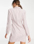 Фото #4 товара ASOS DESIGN Tall fitted blazer mini dress with shoulder pads in pink pinstripe