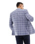 Harry Brown check skinny fit suit jacket in light blue Синий, 56 - фото #5