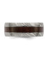 Damascus Steel Polished with Ebony Wood Inlay 8mm Band Ring