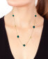 Фото #2 товара EFFY® Green Onyx & Textured Bead 18" Statement Necklace in 14k Gold