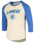 ფოტო #3 პროდუქტის Men's Kawhi Leonard Cream and Royal LA Clippers Raglan 3/4 Sleeve T-shirt