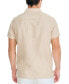 Фото #2 товара Men's Striped Short-Sleeve Button-Up Linen Shirt