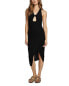 Фото #1 товара Chaser Poorboy Rib Halter Midi Dress Women's Black Xs