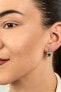 Interesting silver earrings with emeralds EA399WG