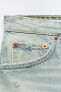Джинсовые шорты trf с высокой посадкой и разрезами ZARA