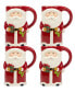 Фото #1 товара Joy of Christmas 18 oz 3-D Santa Mugs Set of 4