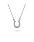 Фото #1 товара Petite Pave Cubic Zirconia CZ Equestrian Good Luck Charm Horseshoe Necklace Pendant Western Jewelry For Women Teens Graduation Gift .925 Sterling Silver