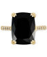 ფოტო #3 პროდუქტის Onyx (7-1/2 ct. t.w.) and Cubic Zirconia Statement Ring in 14k Gold-Plated Sterling Silver