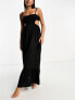 The Frolic emerald cut out maxi summer dress in black