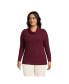 Women's Plus Size Long Sleeve Wide Rib Cowl Neck Tee