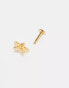 Фото #4 товара Kingsley Ryan PVD gold plated gem star labret earring