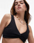 Фото #2 товара Topshop mix and match rib twist front bikini top in black