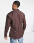 Фото #2 товара ASOS DESIGN slim oxford shirt in deep brown