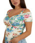 ფოტო #3 პროდუქტის Women's Emily Sweetheart-Neck Cold-Shoulder Top