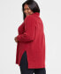 Фото #2 товара Plus Size Turtleneck Waffle-Knit Tunic Sweater, Created for Macy's
