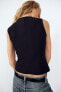 Stretch top with square neckline