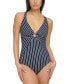 Women's Striped O-Ring One-Piece Swimsuit