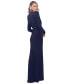 Women's Ruched Slit Long-Sleeve Dress