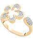 ფოტო #1 პროდუქტის Diamond Flower Cuff Ring (1/6 ct. t.w.) in 14k Gold, Created for Macy's