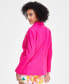 ფოტო #2 პროდუქტის Women's One-Button Linen Blend Blazer, Created for Macy's