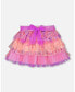 ფოტო #1 პროდუქტის Girl Ruffle Tulle Mesh Skirt Lavender Printed Fields Flowers - Child