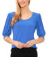 ფოტო #1 პროდუქტის Women's Elbow-Sleeve Scoop-Neck Shirred Knit Top