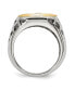 ფოტო #2 პროდუქტის Stainless Steel Sterling Silver Jesus Yellow IP-plated Ring