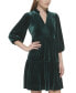 Women's Velvet Puff-Sleeve Tiered Dress