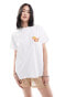 Reclaimed Vintage oversized t shirt with drink graphic in white