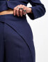 ASOS DESIGN wide panel belt suit trouser in navy