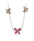 ფოტო #2 პროდუქტის Silver-Tone or Gold-Tone Pink Cubic Zirconia Butterfly Charm Caria Necklace