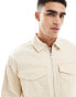 Jack & Jones Premium twill jacket with utility pockets in beige